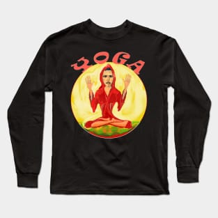 Namaste Yoga Lovers Indian Yogini Gift Long Sleeve T-Shirt